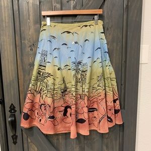 Vintage Uniform John Paul Richard Tiki Skirt Size 6 Sequin Palm Tree Retro